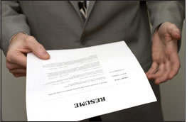 Man holding resume
