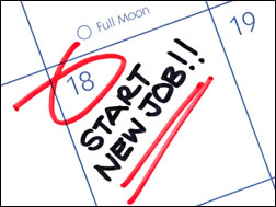 Calendar showing date to start new job!!
